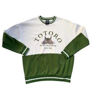 Totoro Green and White Men's Sweater